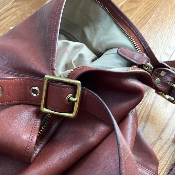 Saddle-color Coach Crossbody Bucket - Picture 9 of 14